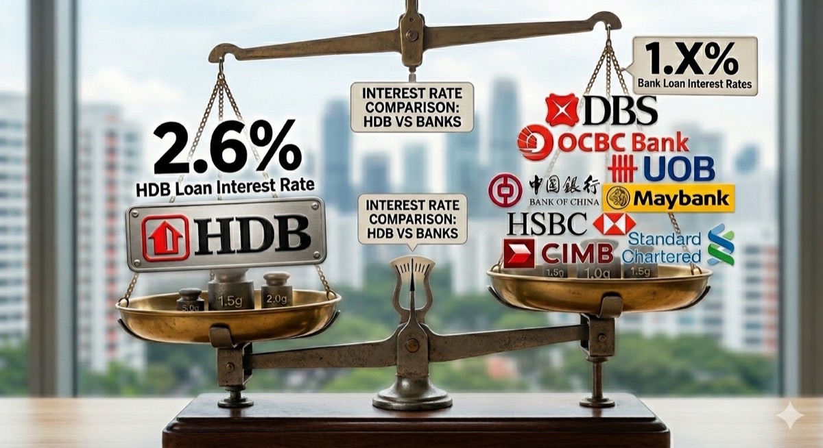HDB loan and bank loan comparison visual